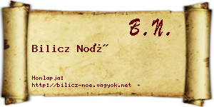 Bilicz Noé névjegykártya